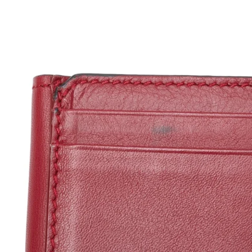 Dior Vintage Pre-owned Leather wallets Red Dames