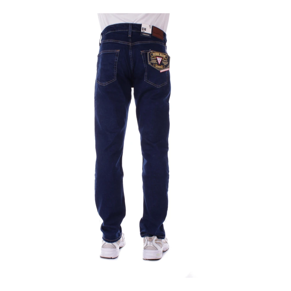 Guess Logo Achterzak 5-Pocket Regular Fit Jeans Blue Heren