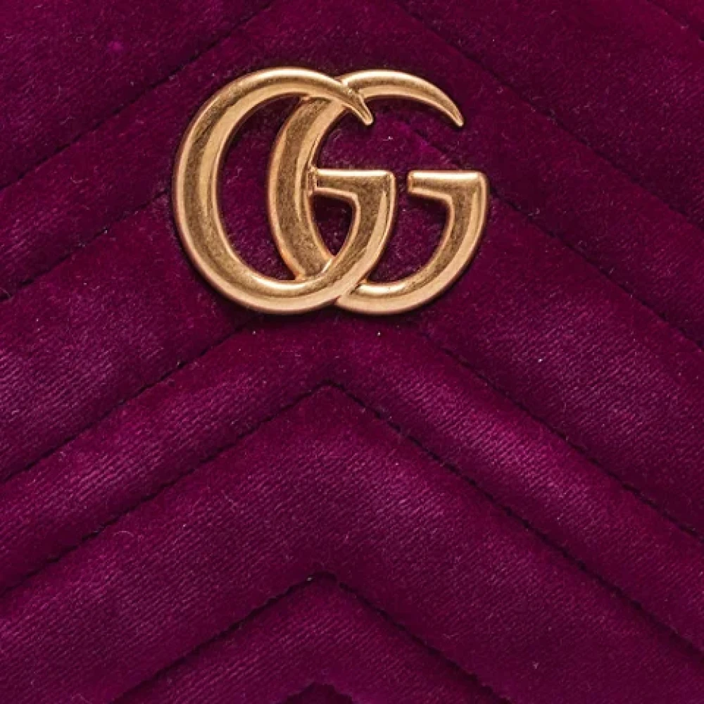 Gucci Vintage Pre-owned Velvet gucci-bags Purple Dames