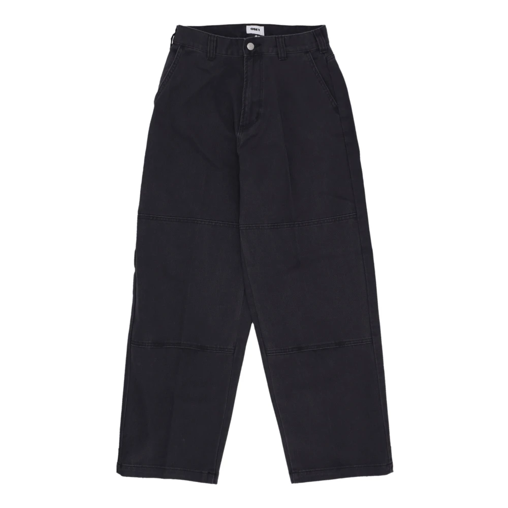 Obey Zwarte Vervaagde Denim Werkjeans Black Heren