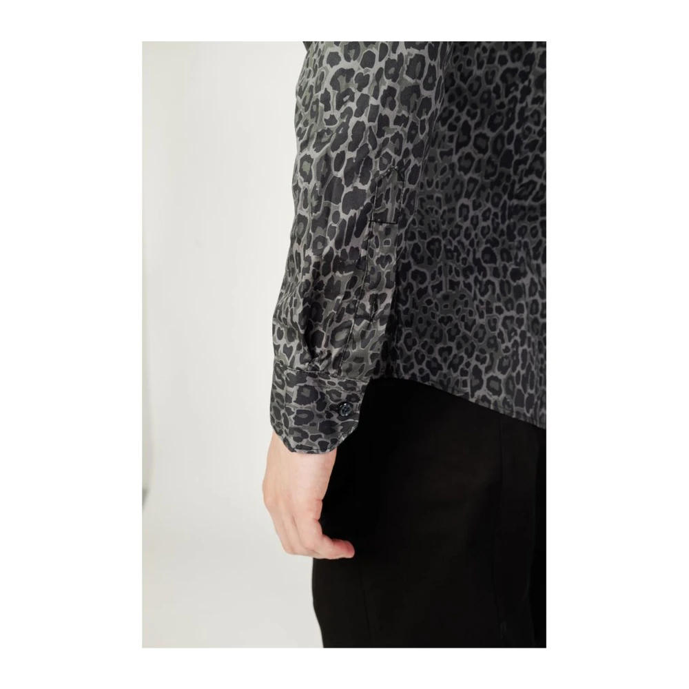 Gianni Lupo Lange mouw katoenmix overhemd Gray Heren