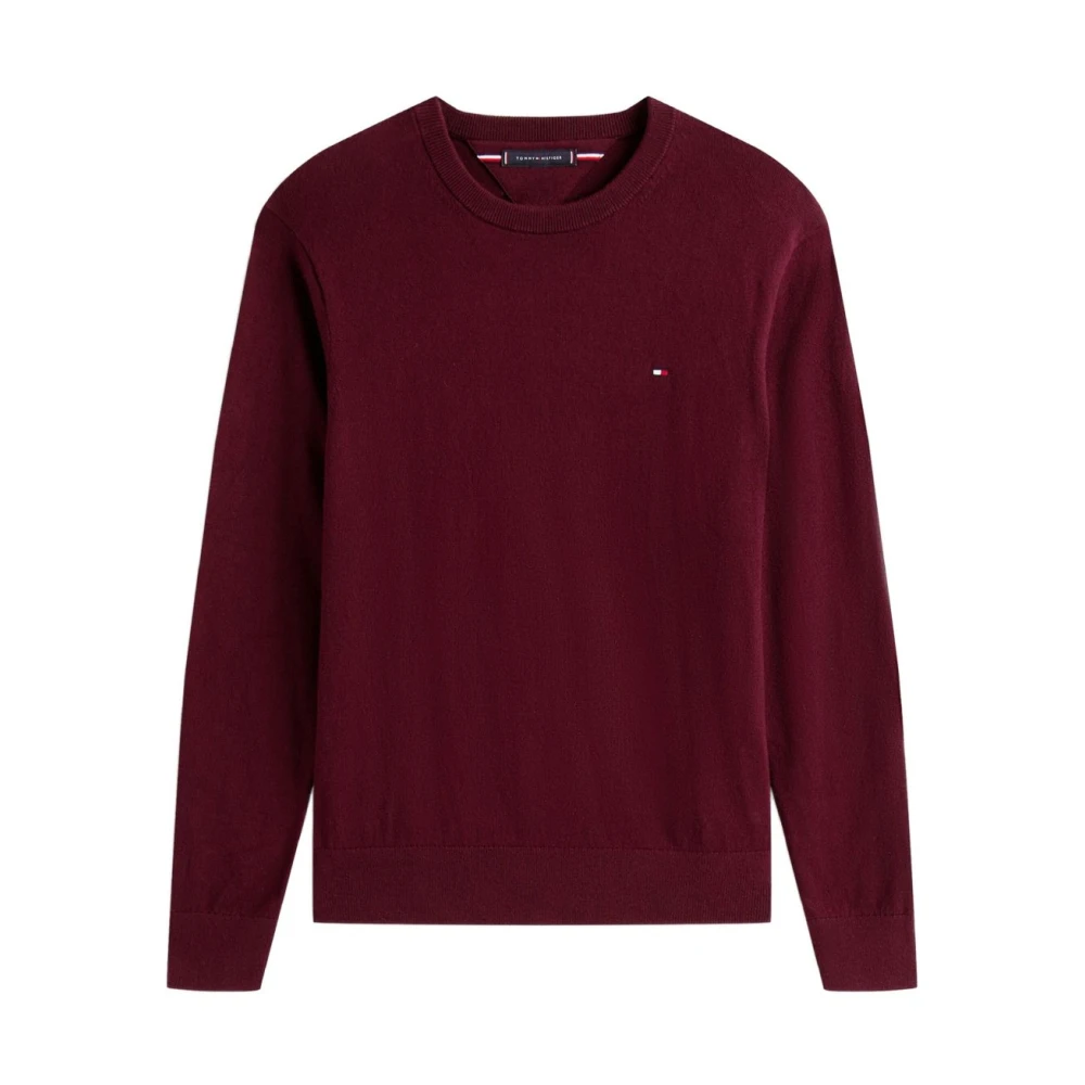 Tommy Hilfiger Men's Red Crew Neck Knit With Cashmere - Round-Neck Knitwear - 2XL - Knitwear