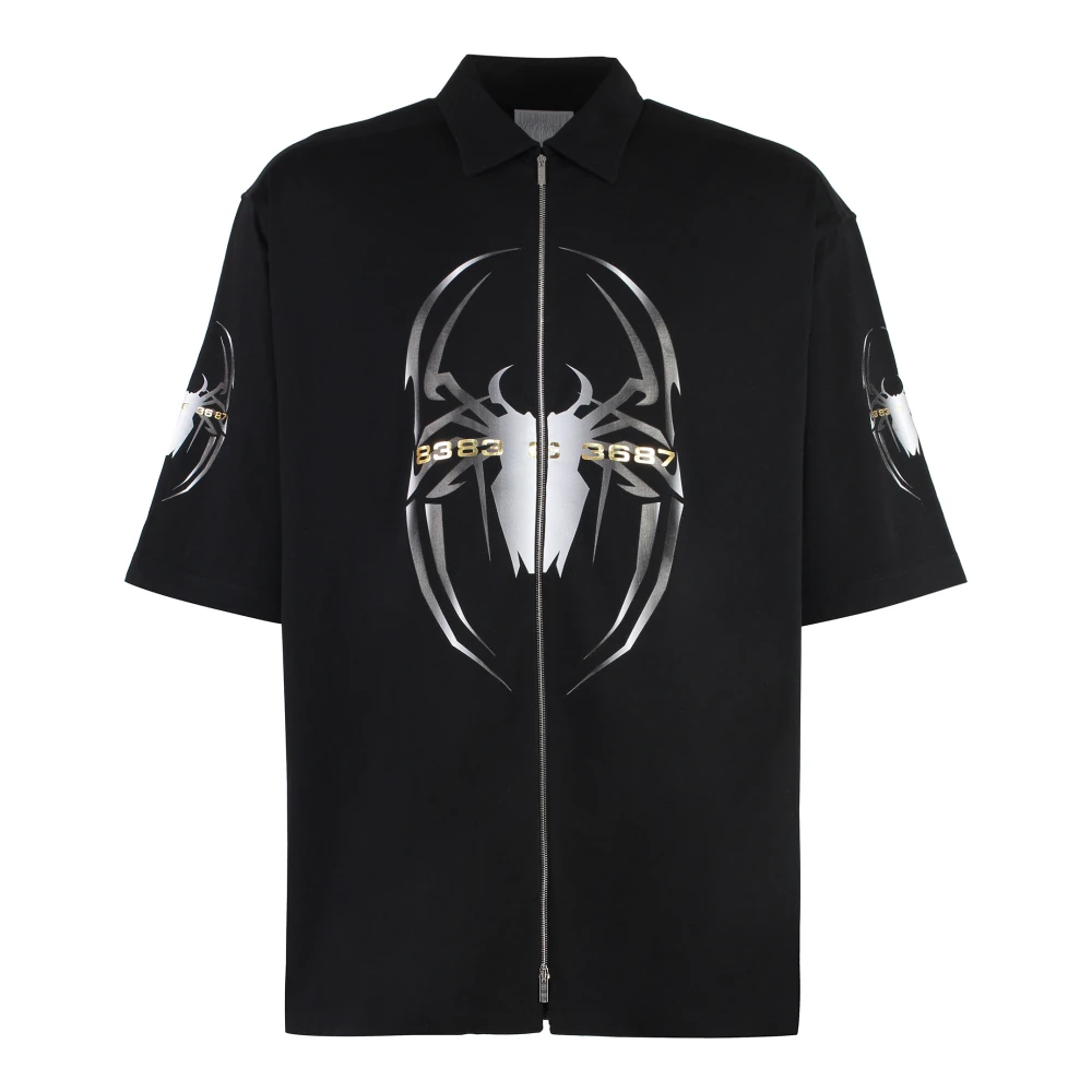 Vetements Katoenen T-shirt met Spider Design Black Heren