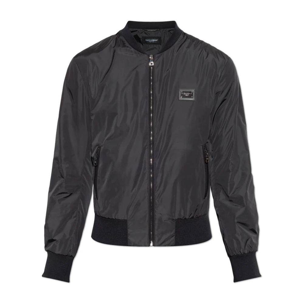 Dolce & Gabbana Uomo Nero - Logo Plaque Bomber Jacket - Jackets - 2XL