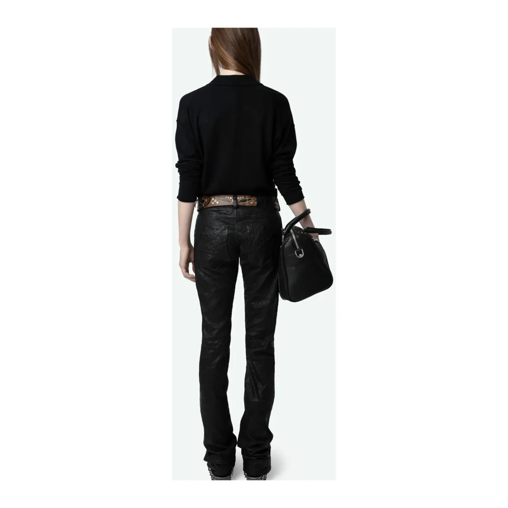 Zadig & Voltaire Bruin Latte Kasjmier Polotrui Black Dames