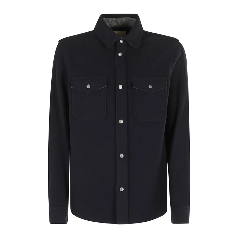 Woolrich Melton Plain Overshirt Blue Heren