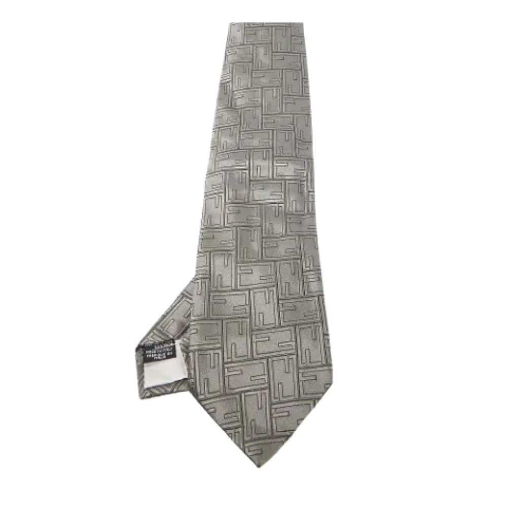 Fendi Vintage Pre-owned Silk home-office Gray Heren