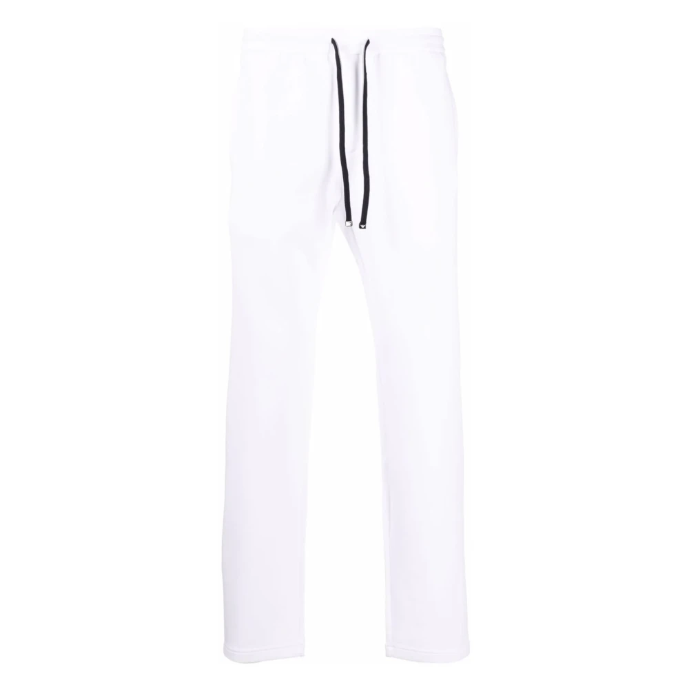 Emporio Armani Katoenmix Trainingsbroek Stijlvol Comfort White Heren