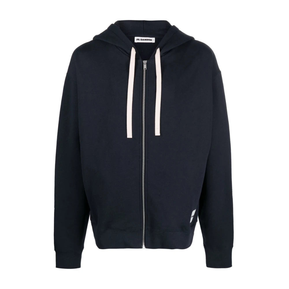 Jil Sander Ritssluiting Hoodie Sweatshirt Blue Heren