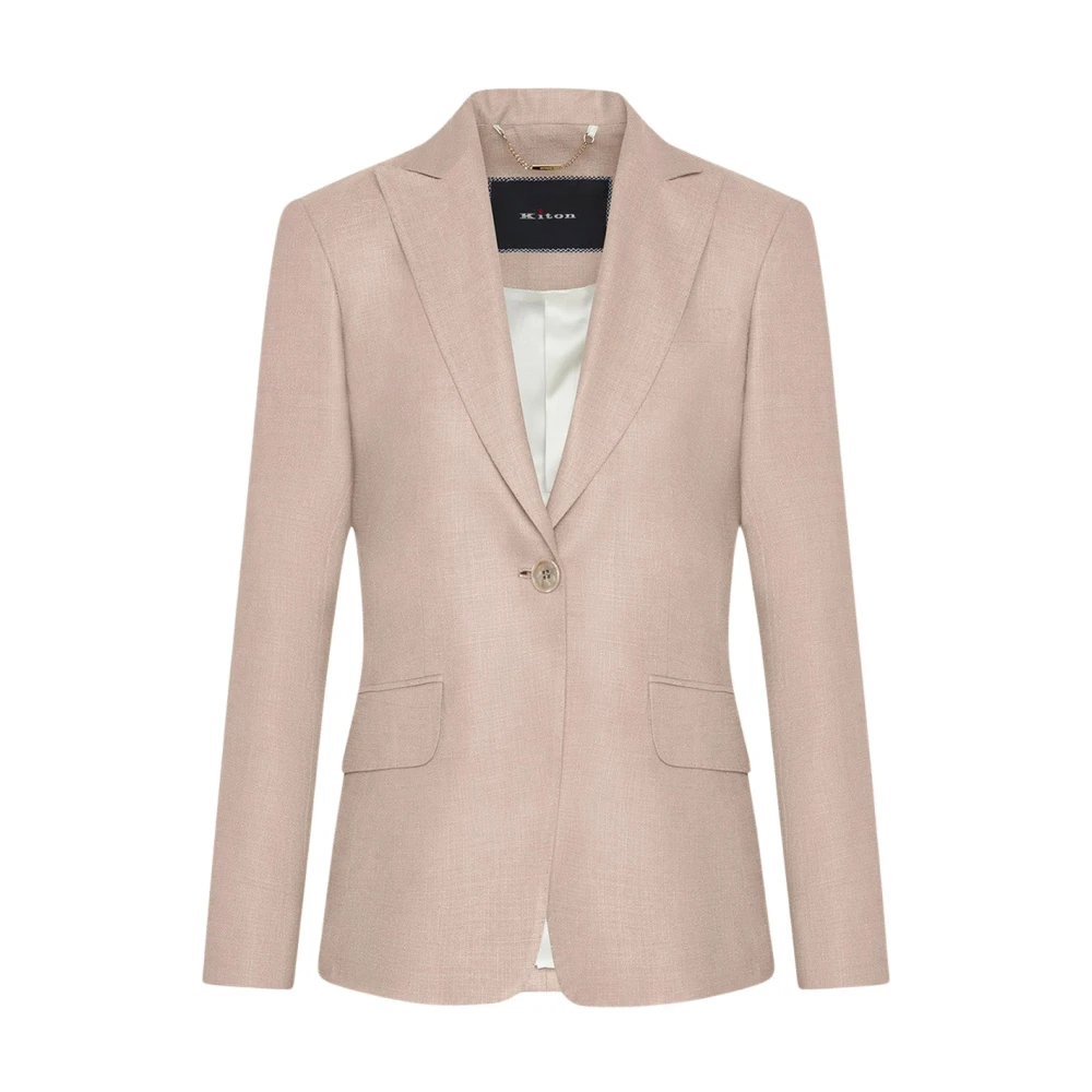 Kiton Zijden Beige Jas Pink Dames