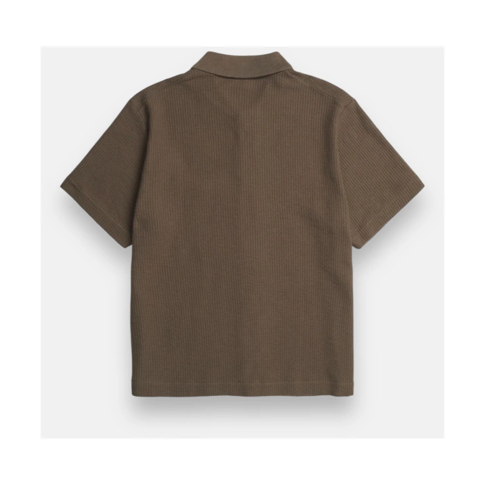 Norse Projects Gustav Crochet Jersey Shirt Kastanje Brown Heren
