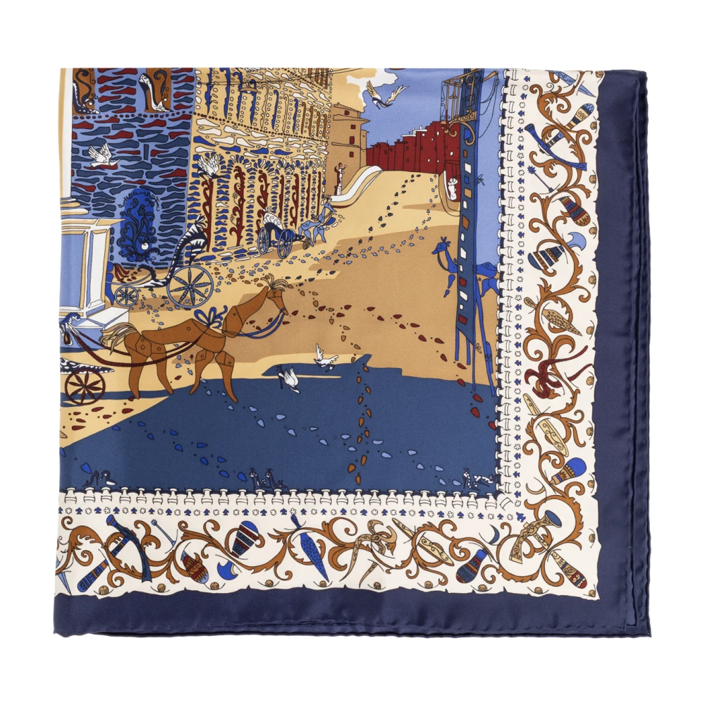Ferragamo , Silk Scarves, Female, Multicolor, One Size, Palazzo Silk Scarf
