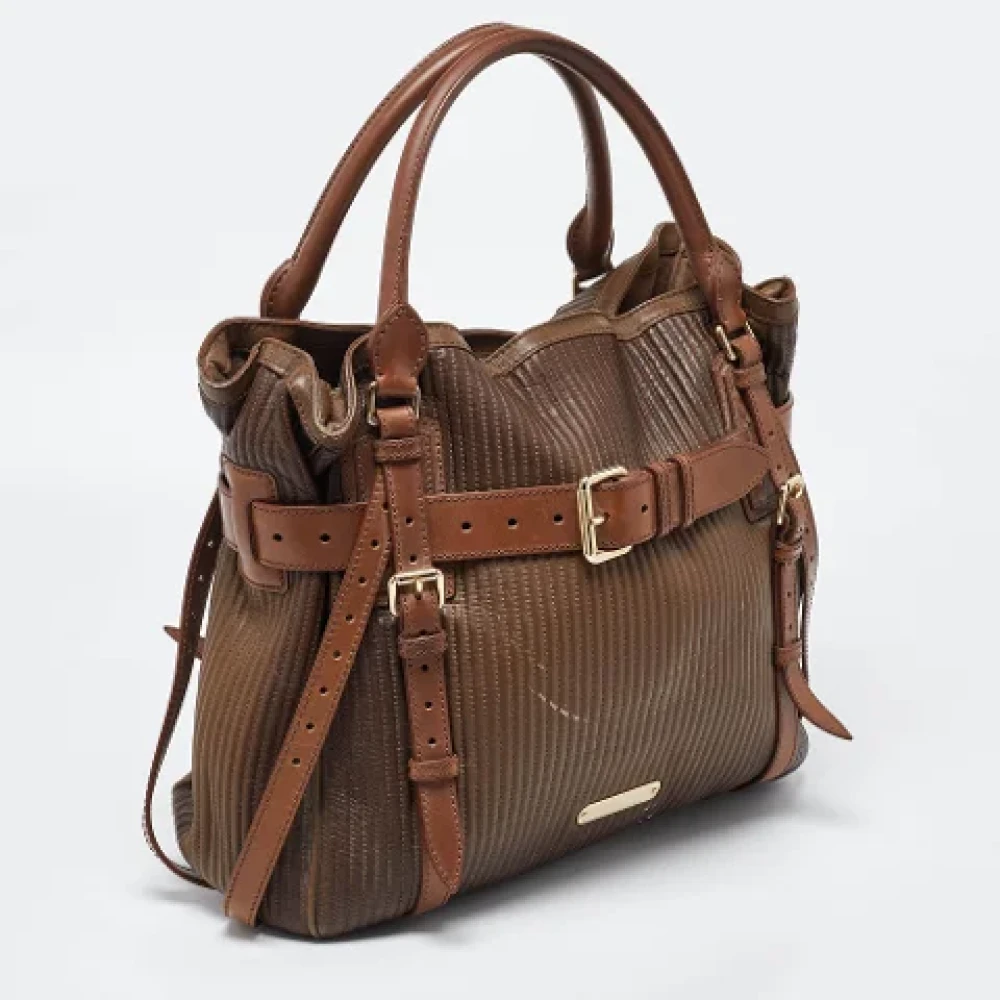 Burberry Vintage Pre-owned Leather totes Brown Dames