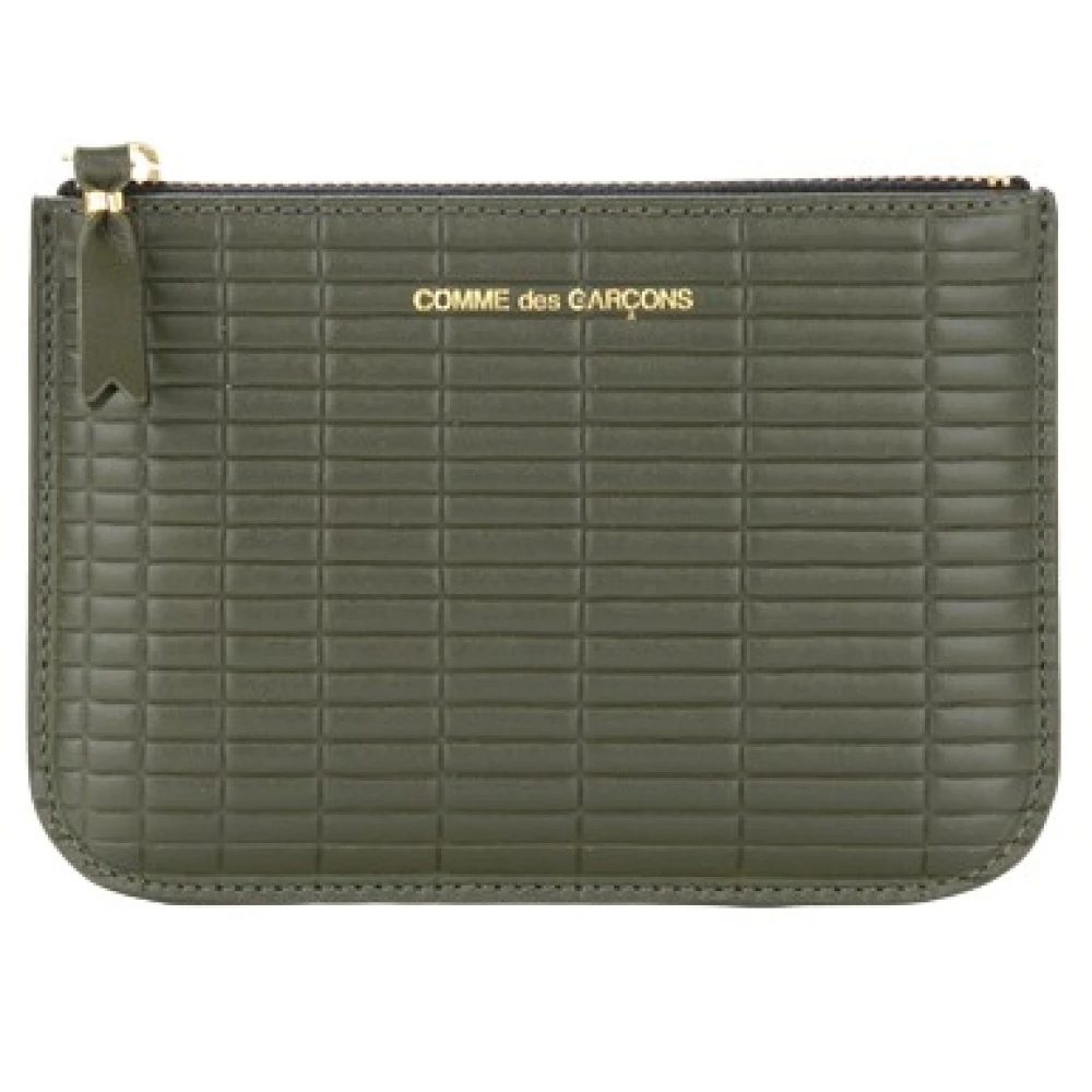Comme des Garçons Brick Leren Portemonnee in Khaki Green Unisex