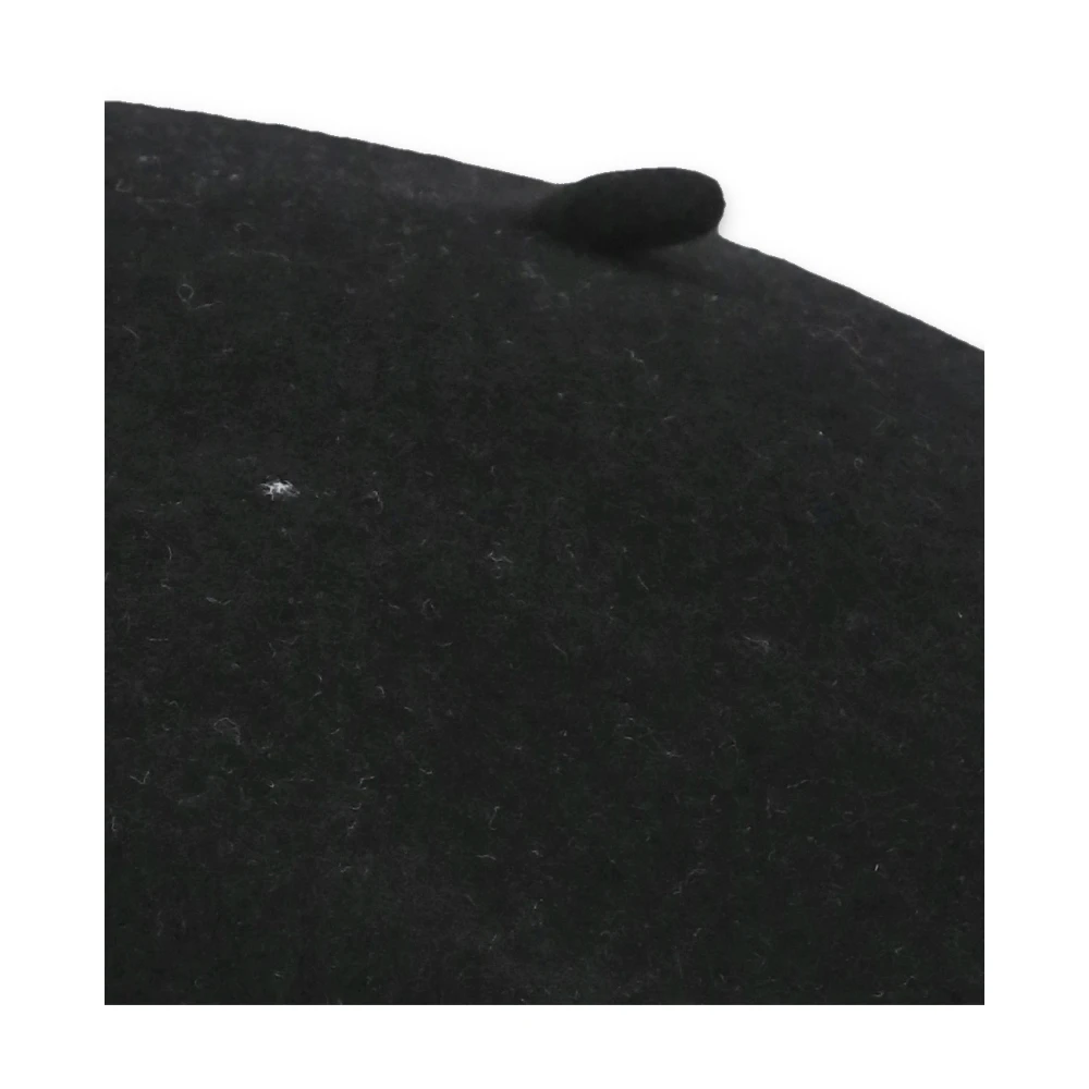 Maison Margiela Zwarte wollen baskische hoed vier steken Black Dames