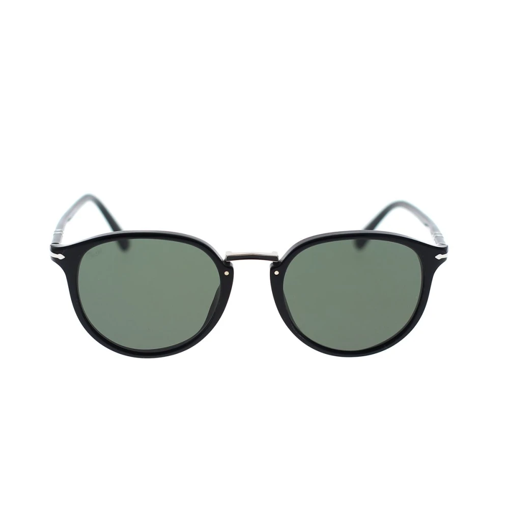 Persol Klassiska ovala solglasögon med detaljer inspirerade av skrivmaskin Black, Unisex