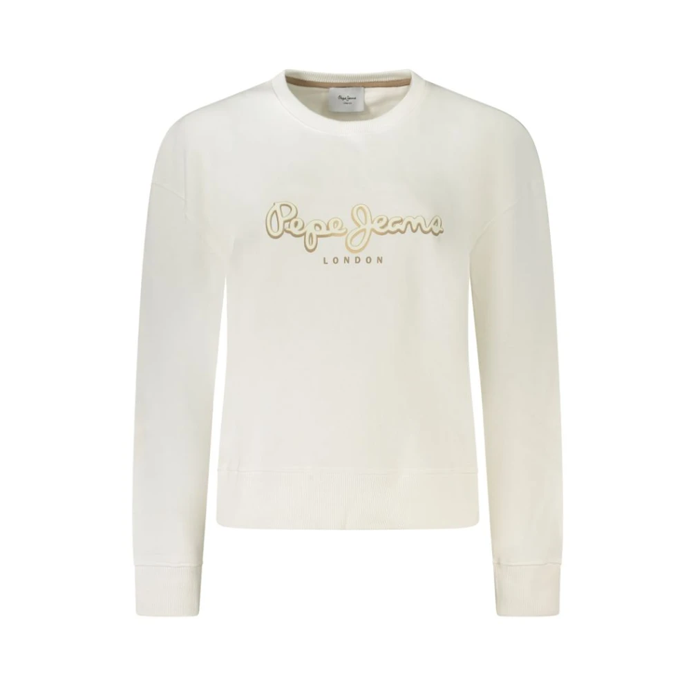 Pepe Jeans Katoenen Sweater met Logodetail White Dames