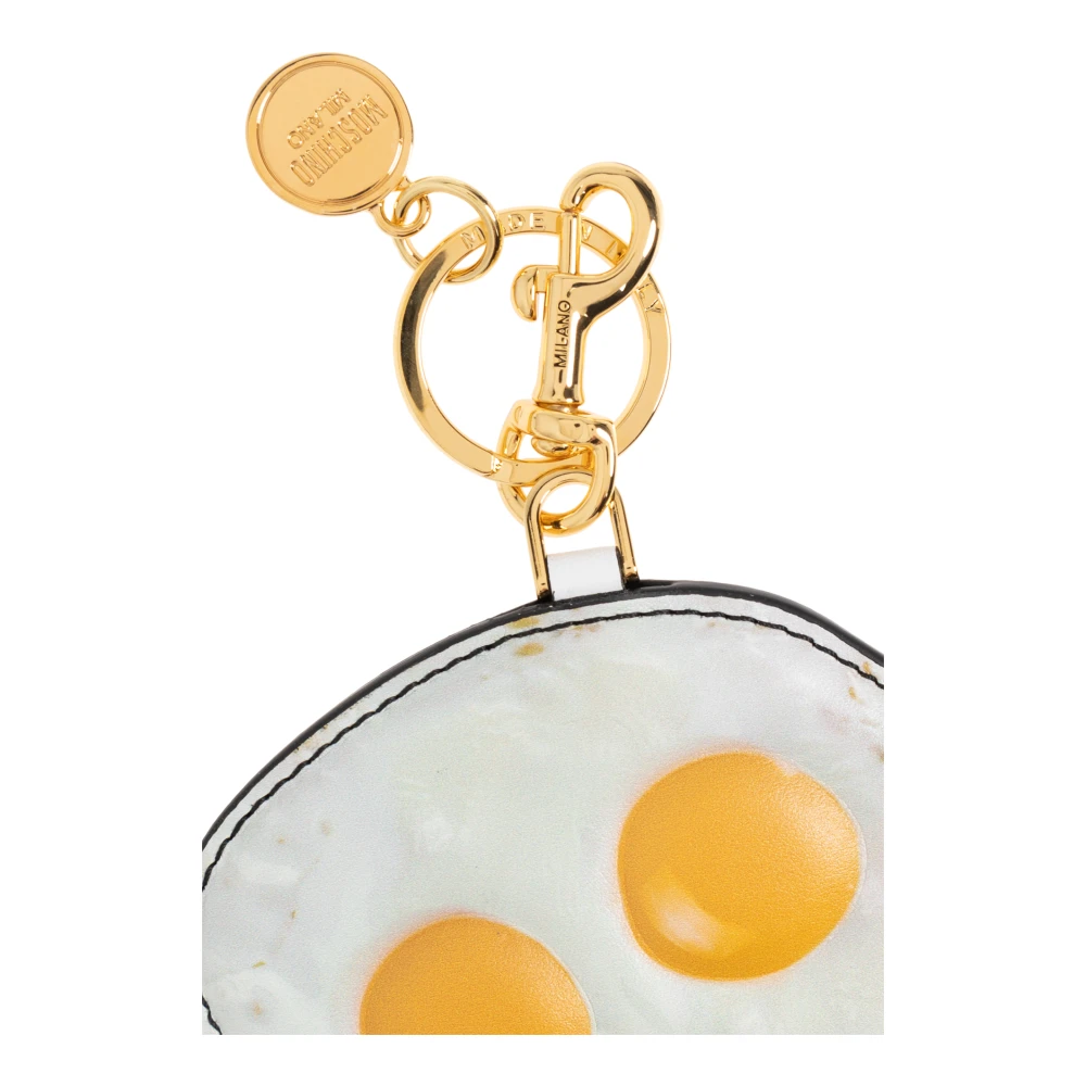 Moschino Leren sleutelhanger White Heren