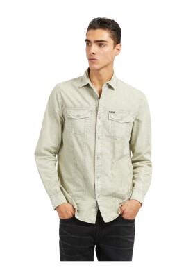 chemise-en-coton-vert-coupe-ajustee