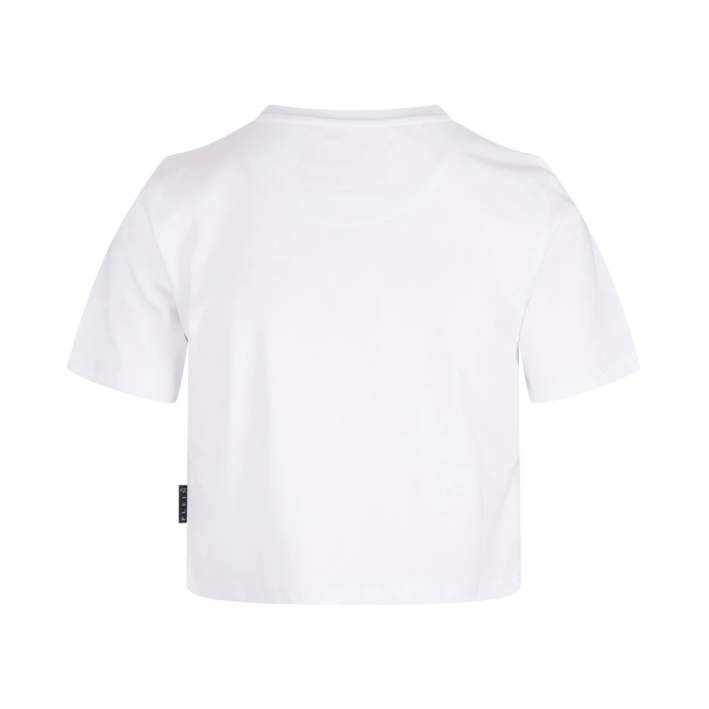 Philipp Plein Witte Kristal Logo T-shirt White Dames
