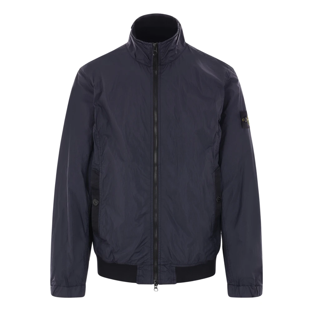 Stone Island Blauwe Nylon Bomberjack Blue Heren