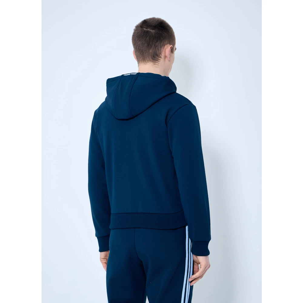 Adidas Logo Zip-Up Hoodie Blue Heren