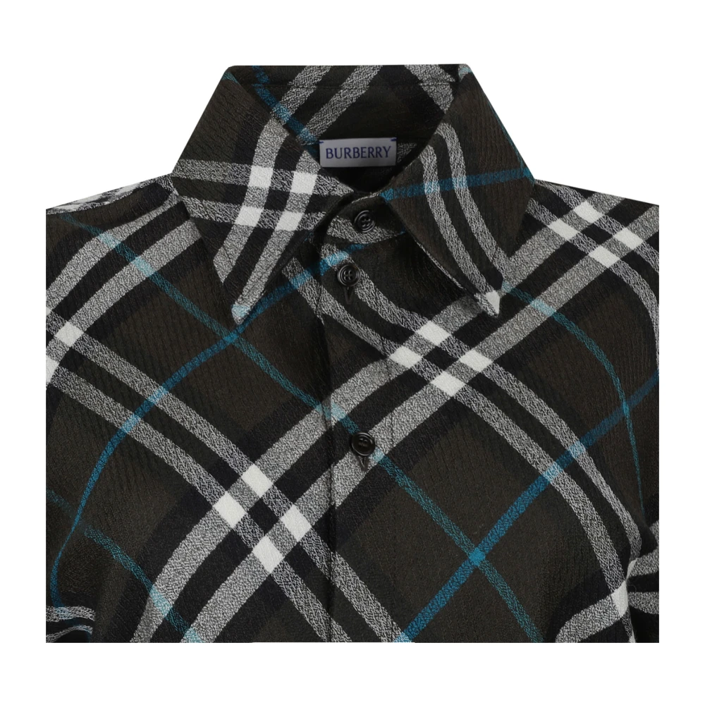 Burberry Zwarte Geruite Riemshirt Multicolor Dames