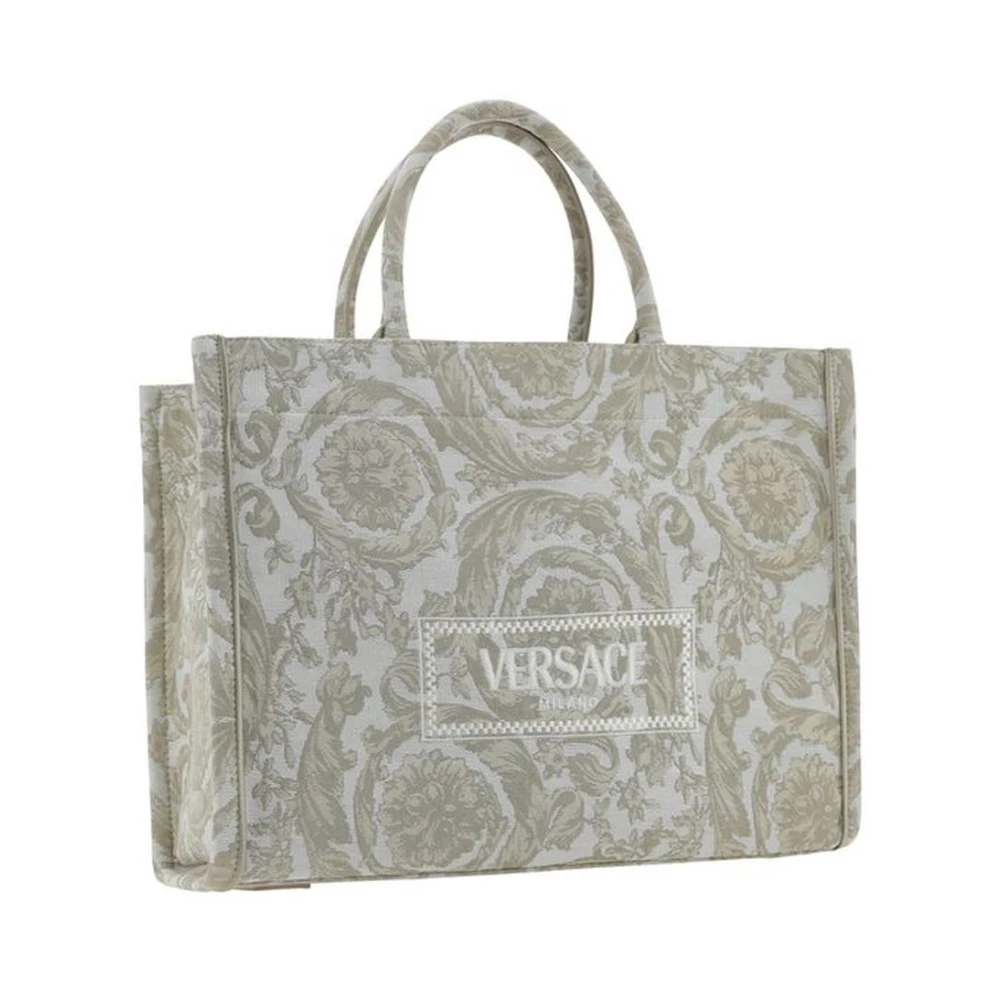 Versace Barocco Print Athena Handtas met Monogram Beige Dames