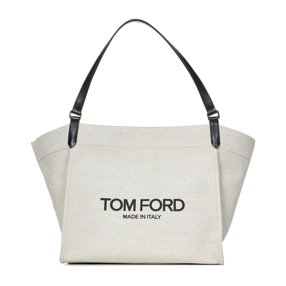 Tom Ford Vita väskor med magnetisk stängning och läderrem White, Dam