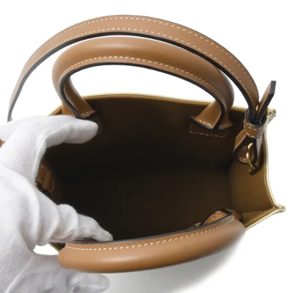 Celine Vintage Pre-owned Canvas handbags Beige Dames