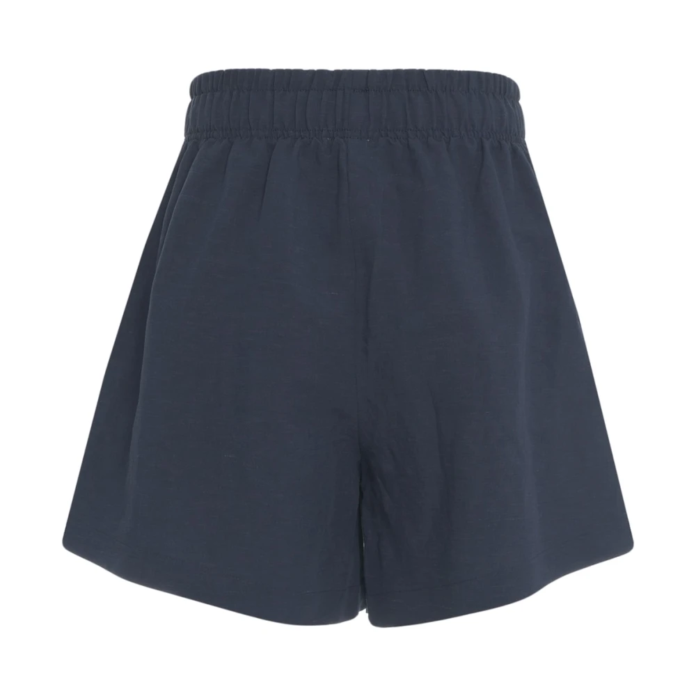 8pm Blauwe Linnen Hoge Taille Shorts Blue Dames