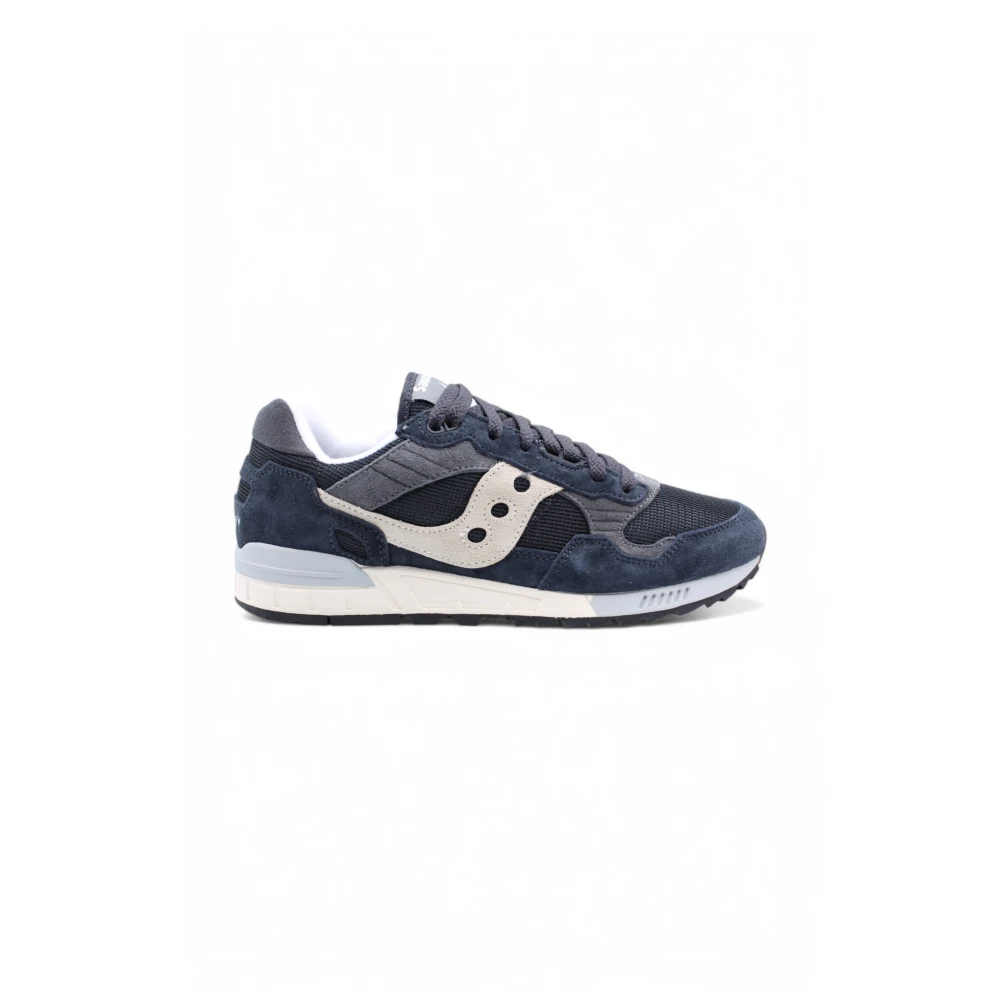 Saucony Retro Sneaker met Suède Inzetstukken Heren Schoenen Blauw