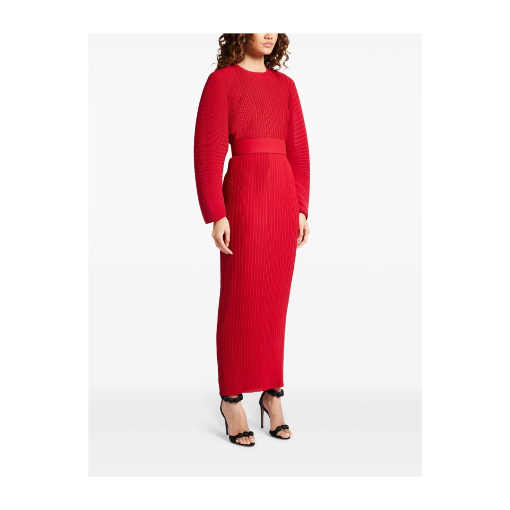Solace London Robijnrode Jurk met Lange Mouwen Red Dames