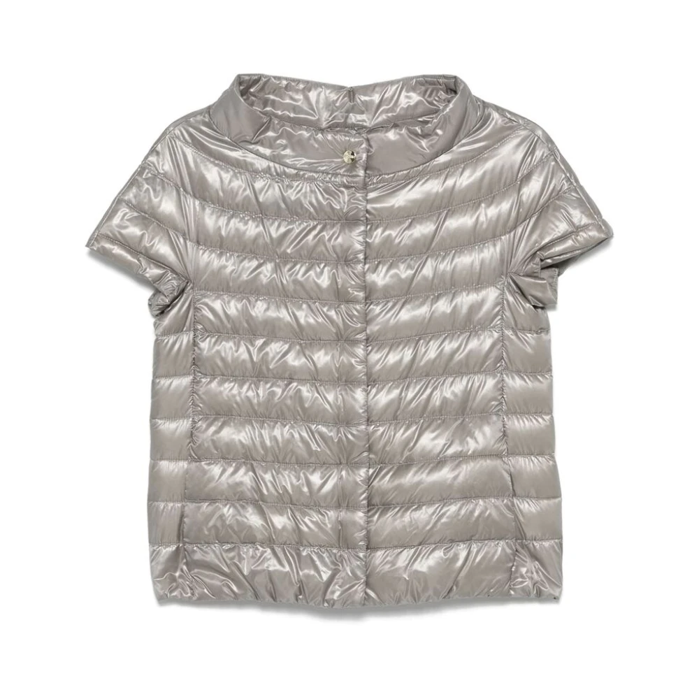 Herno Gewatteerde grijze bovenkleding met zakken Gray Dames