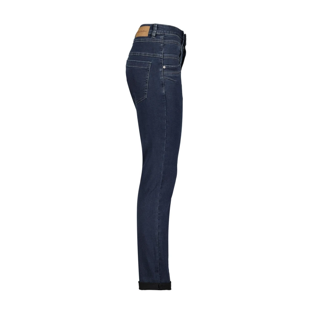 Red Button Rib Jog Broek Blue Dames