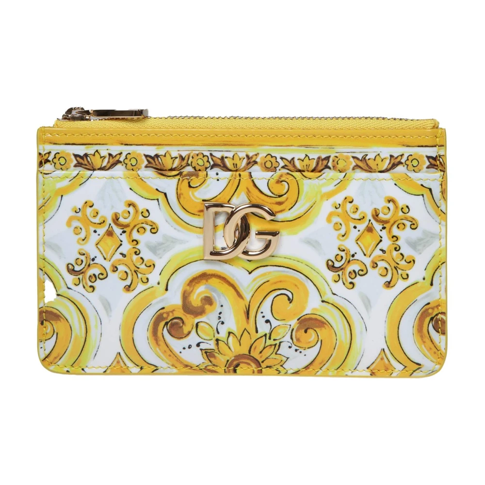 Dolce & Gabbana Gul Majolica Print Korthållare Yellow, Dam