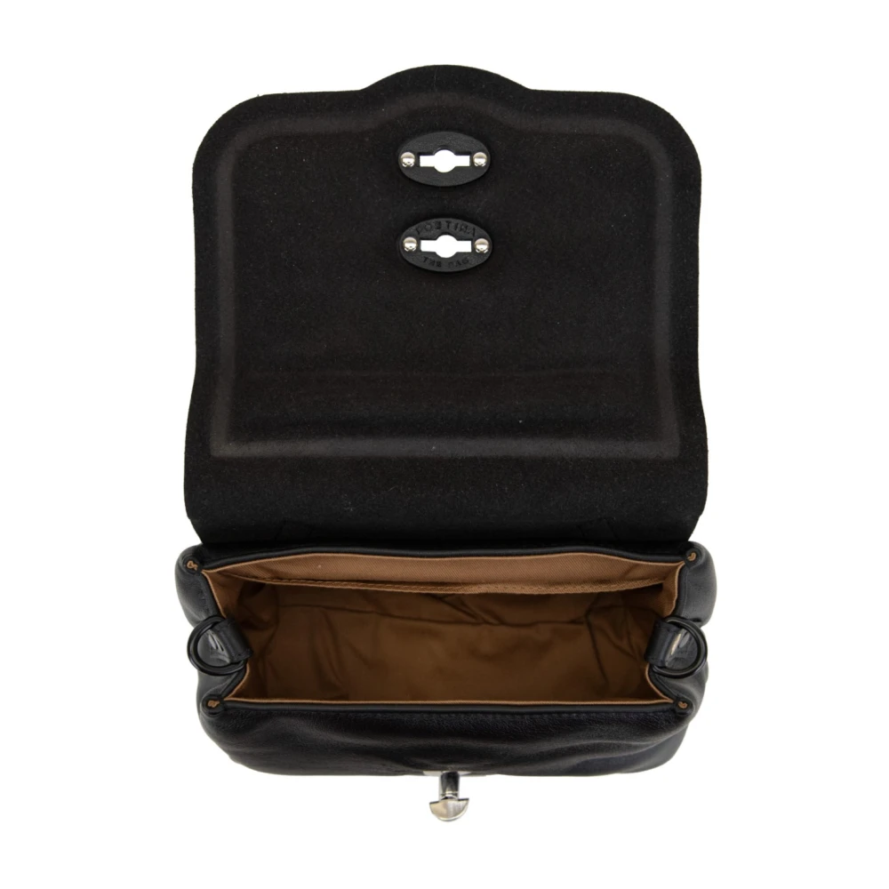 Zanellato Leren Dames Schoudertas met Envelop Zak Black Dames