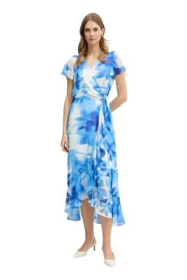 Chiffon Print Wrap Dress