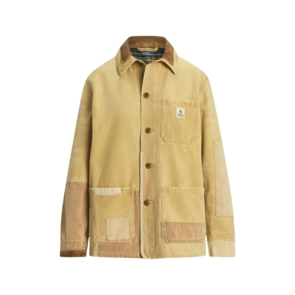 Polo Ralph Lauren Katoenen Worker Jack met Tartan Voering Beige Dames