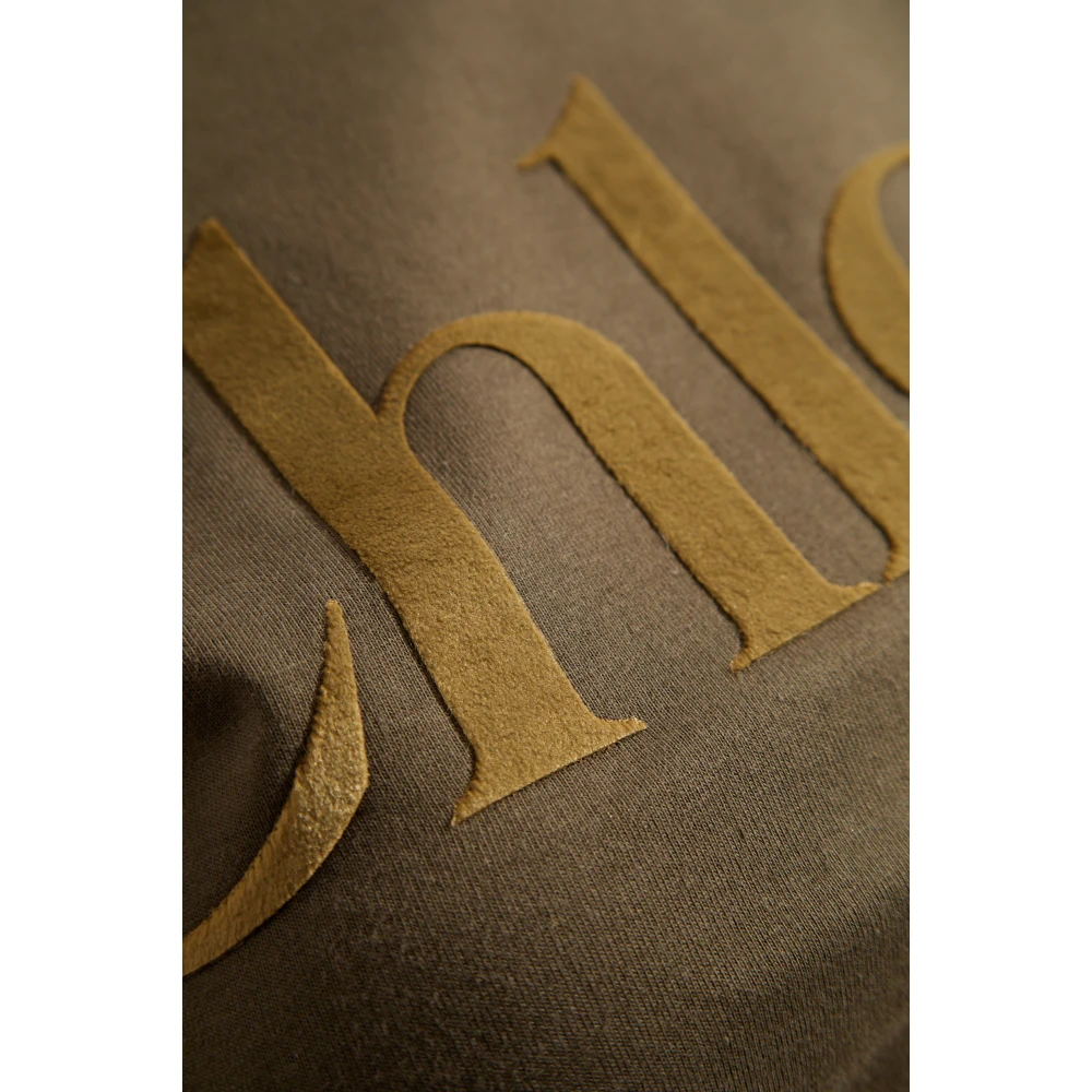 Chloé T-shirt met fluwelen logofinish Brown Dames