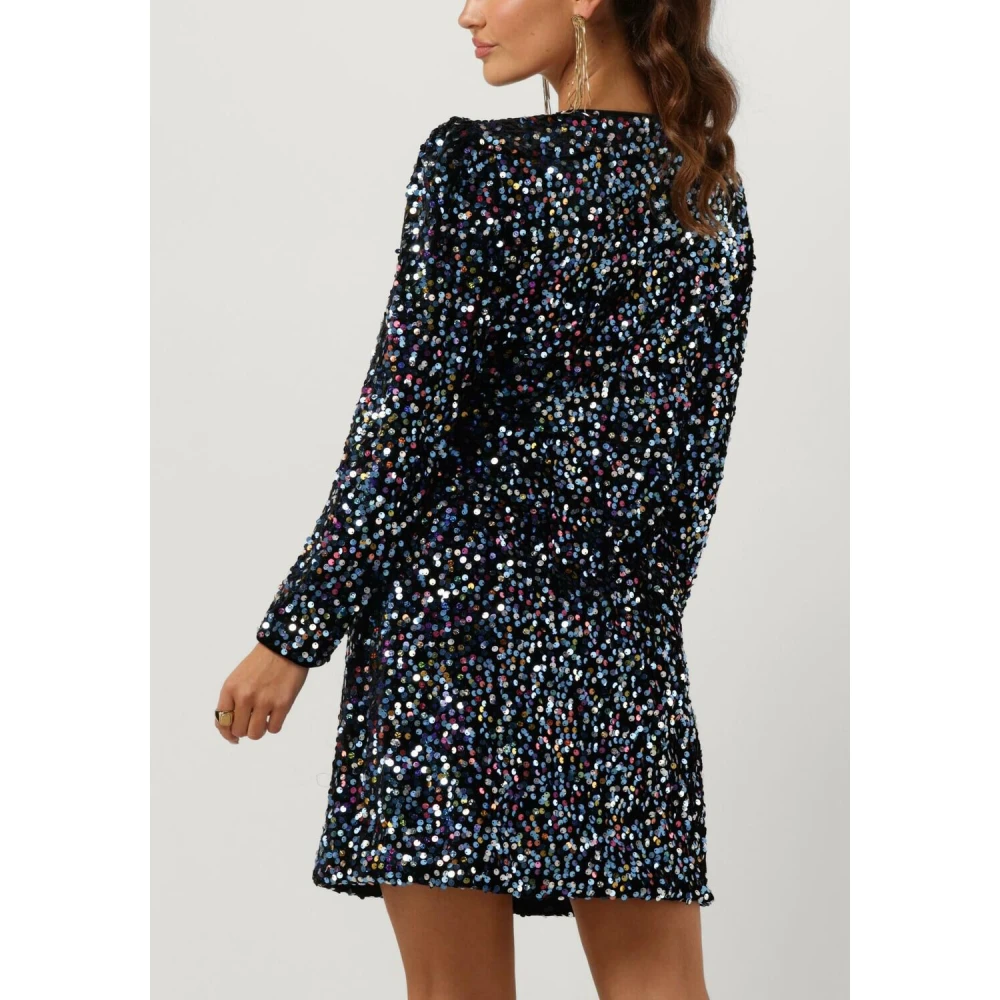 Y.A.S Zwarte Pailletten Wikkeljurk Multicolor Dames
