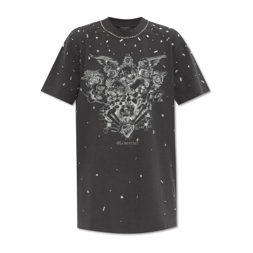 AllSaints T-shirt `Scatter` Gray Dames