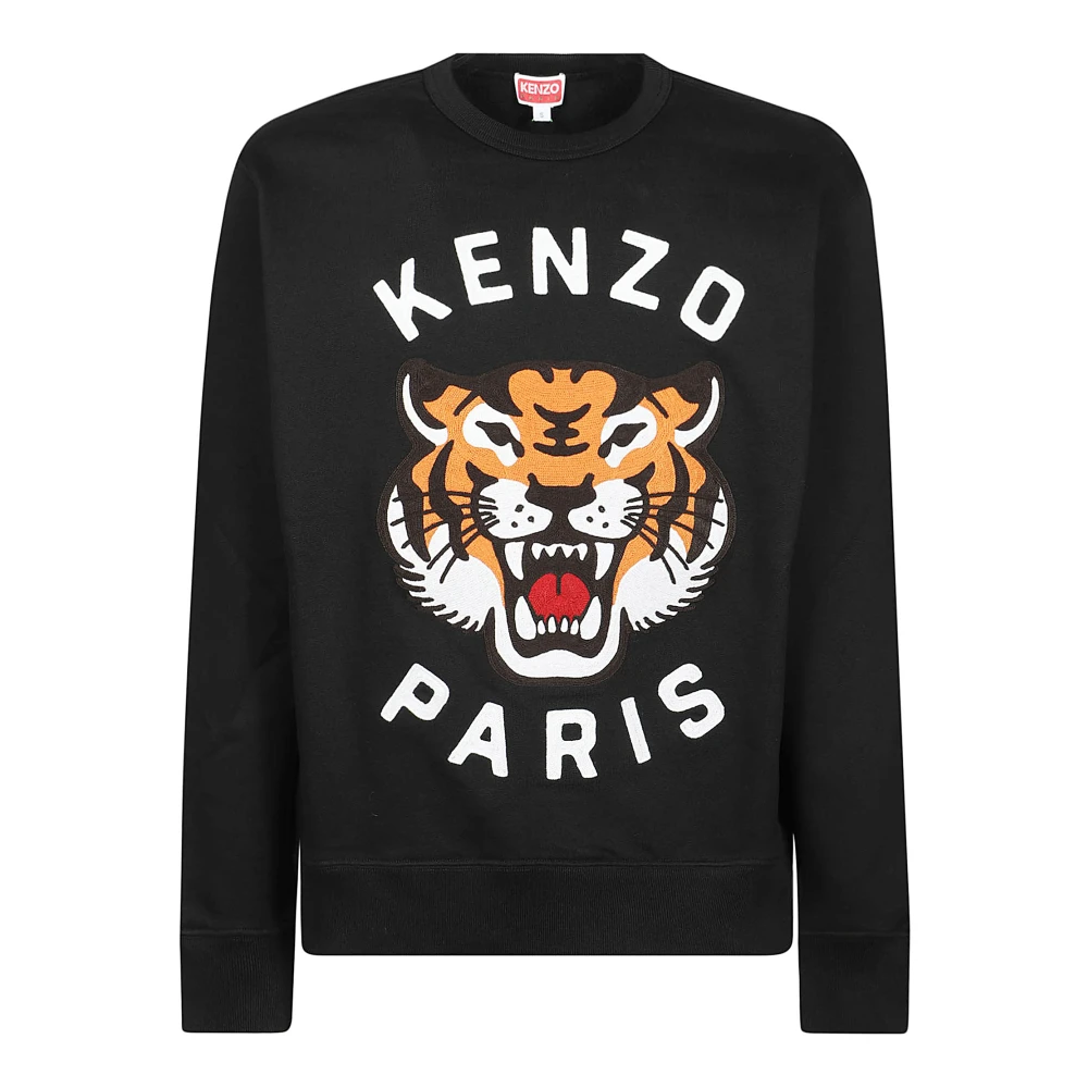 Kenzo Geborduurde Tiger Oversize Sweatshirt Black Heren