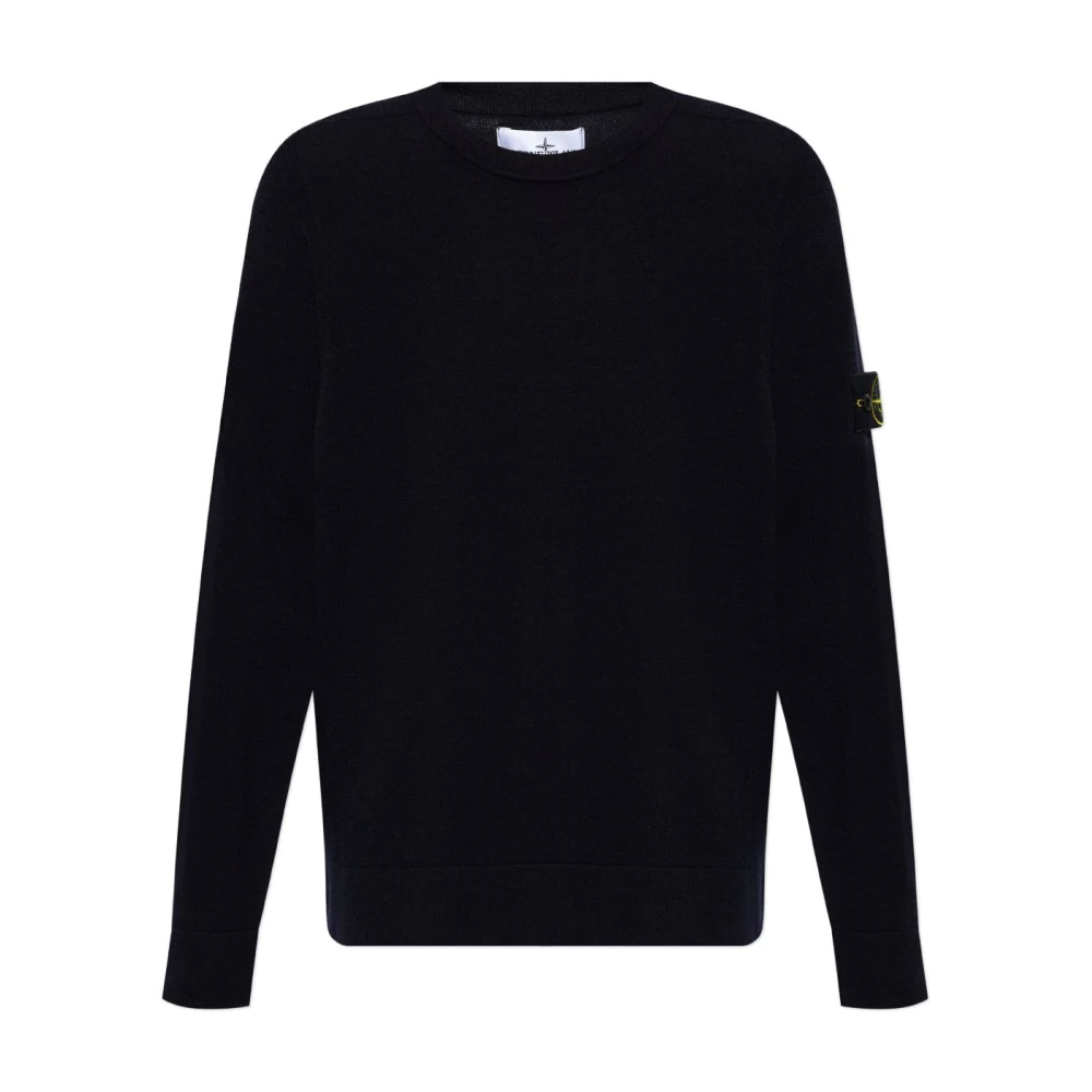 Stone Island Blauwe Compass Sweater Ronde Hals Blue Heren