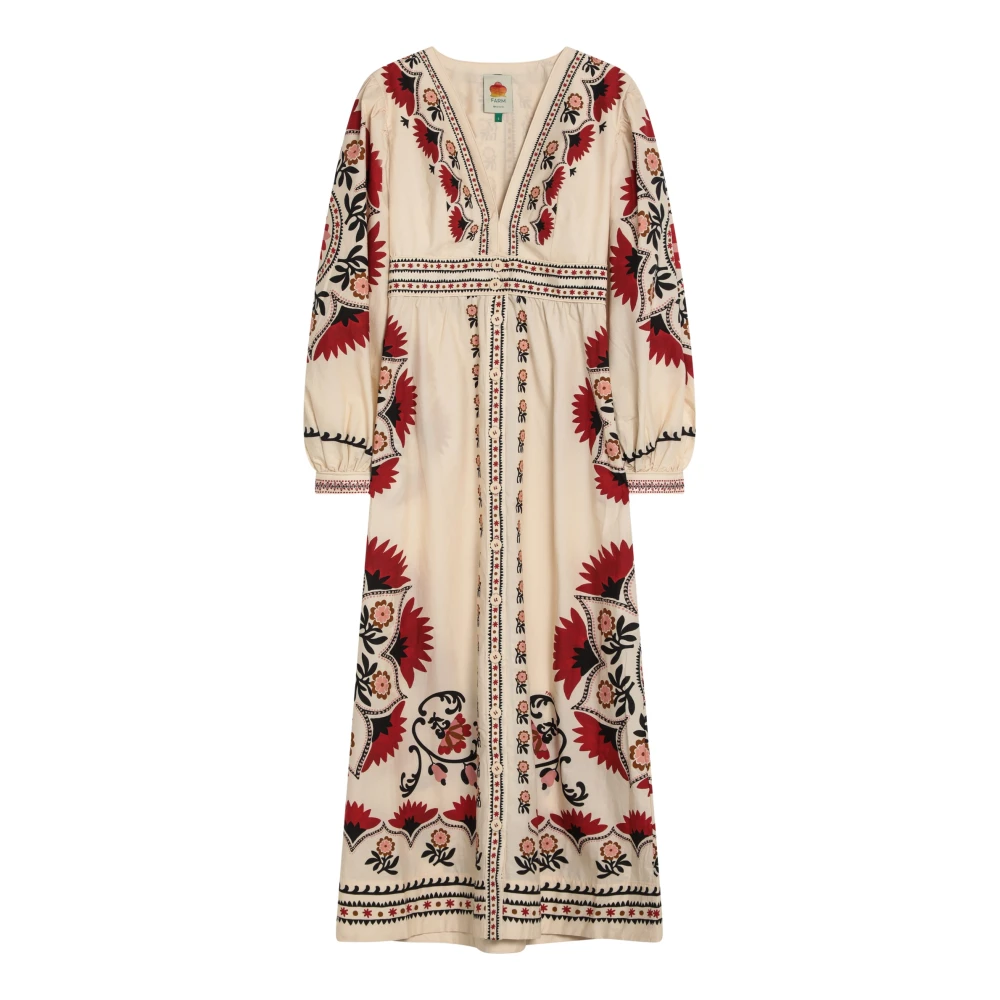 Farm Rio Lange Damesjurk Elegant Stijl Multicolor Dames