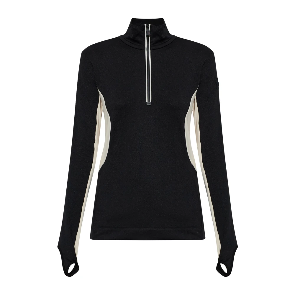 Moncler Dolcevita Polartec Con Mezza Zip Donna da Nero, Taglia: S - Immagine 4