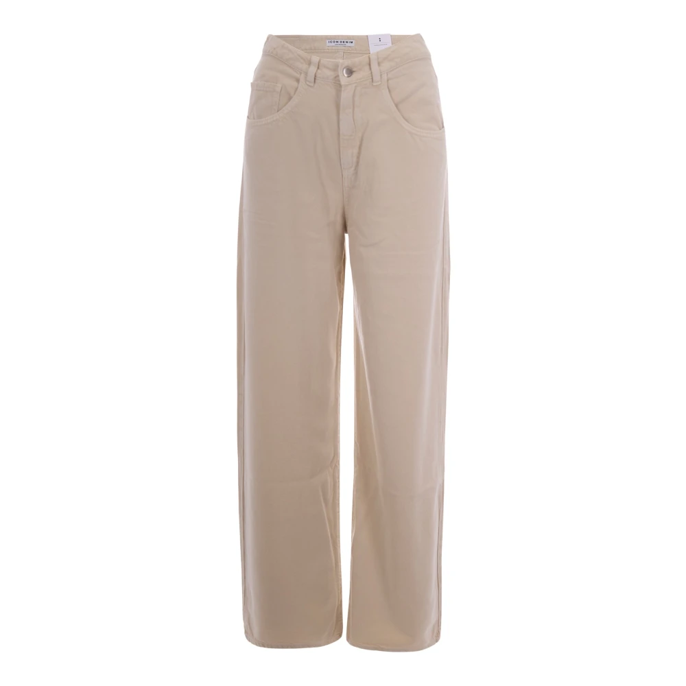 Icon Denim Women's Beige Poppy Wide Jeans - Wide Jeans - W27 - Jeans