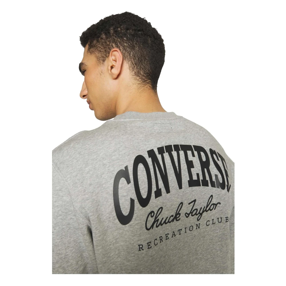 Converse Chuck Retro Graphic Crew Hoodie Gray Heren