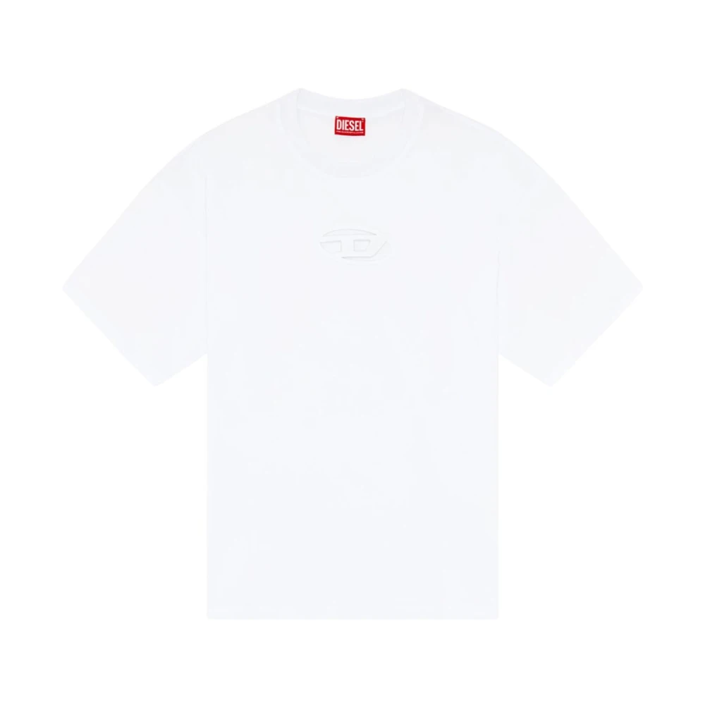 Diesel Witte katoenen T-shirts en Polos White Heren