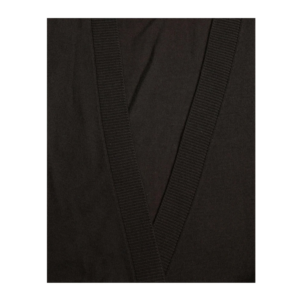 Dolce & Gabbana Zwarte V-hals Gekruiste Cardigan Sweater Black Dames
